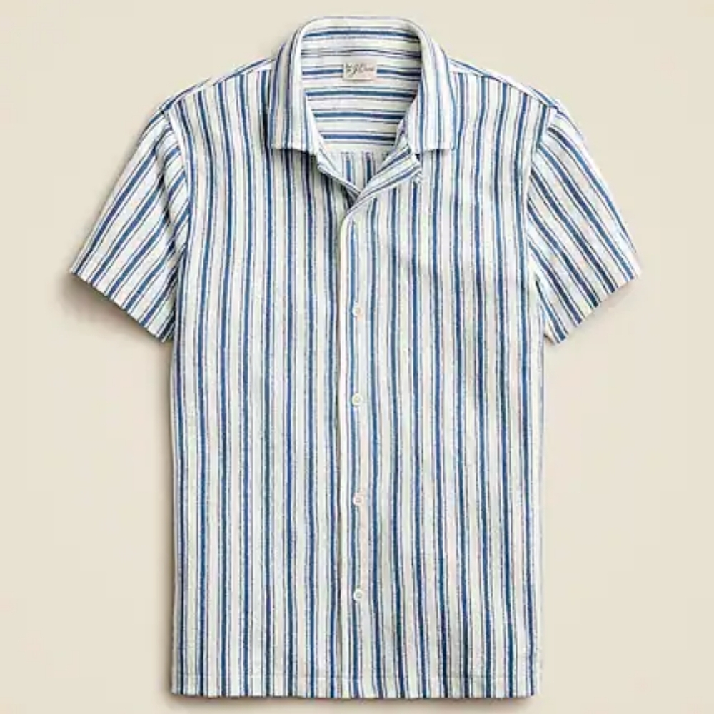 J. Crew Textured Camp-collar Sweater Polo Tee